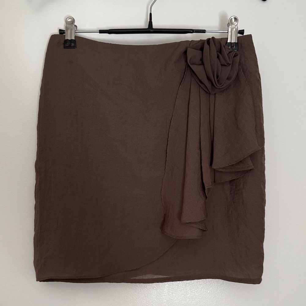 Forever 21 Draped Mini Skirt with Rosette Detail